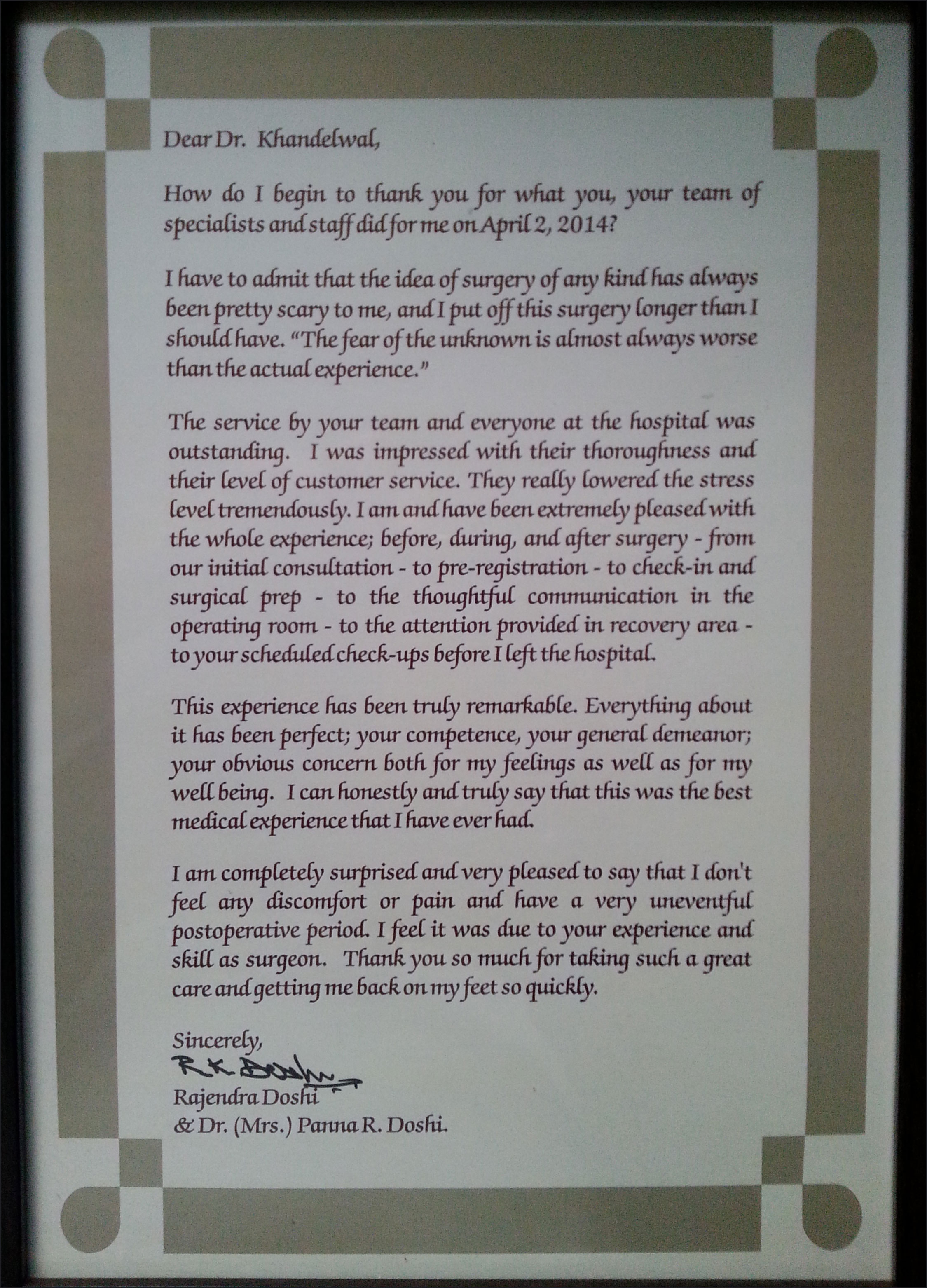 Patient Testimonial